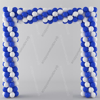 Ворота из шариков бело-синие